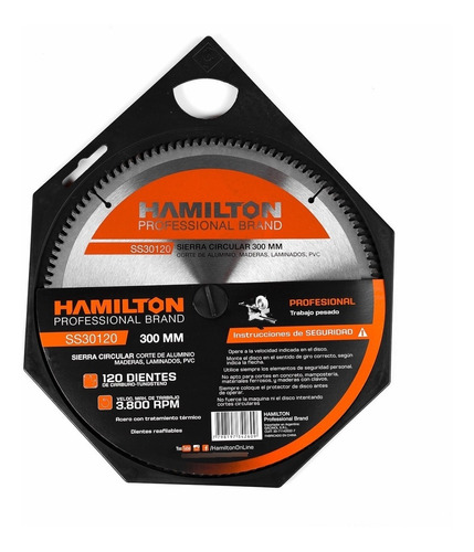 Disco Sierra Circular 120 Dientes 305mm 12´ Hamilton Ss30120