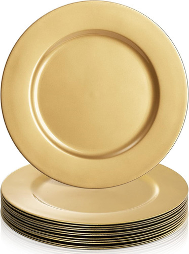 Set 4 Platos Base Dorado 33cm