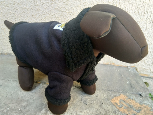 Imagen 4 de 10 de Chamarra Invierno Con Borrega Talla 5 Negra Ropa Para Perros