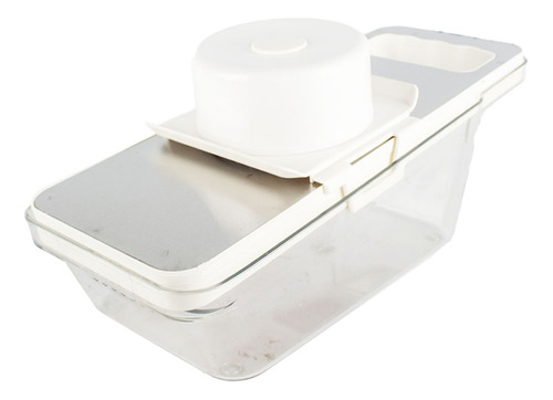 Fatiador De Legumes Mandoline Profissional Cortador Ralador de Alimentos Slicer Inox Cor Branco