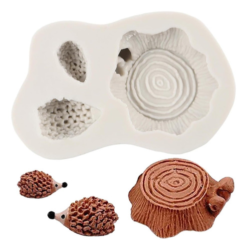 Fckemlds Tree Stump Cake Fondant Molde Hedgehog Moldes De La