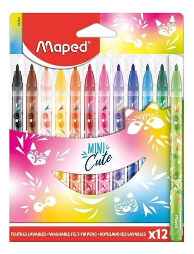 Marcador Marcadores Lavables Maped Mini Cute X12 Escolares