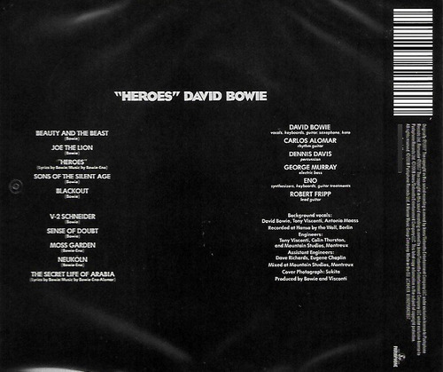 Cd David Bowie / Heroes Remaster 2017 (1977) Europeo