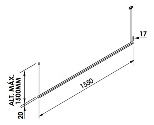 Modulo Pendente Fit15 Led 26,8w 127v 3000k Preto