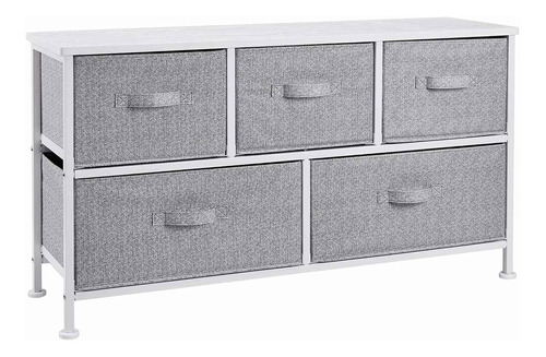  Extra Wide Fabric 5-drawer Storage Organizer Unit For Close