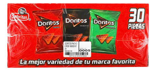 Sabritas Doritos Surtido Caja Mix 30pz Nacho Icognita Flamin
