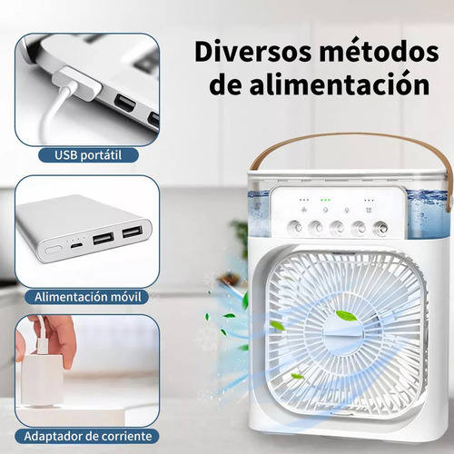 Ventilador De Aire Acondicionado Portátil De Escritorio Usb Cantidad de aspas 3 Estructura Blanco Aspas Blanco Diámetro 26 cm Frecuencia 5W Material de las aspas Plástico