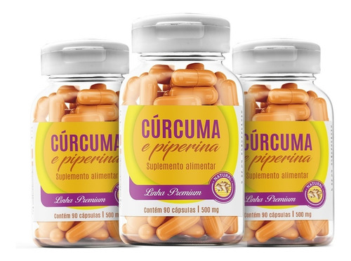 Cúrcuma Com Pimenta Preta 4 Potes Piperina Açafrão Da Ter
