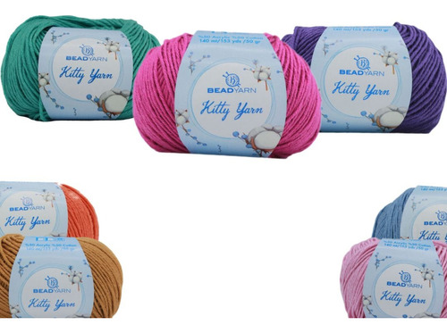 Hilo Fino Kitty Yarn Tejer Crochet 140mts C/u X3uds