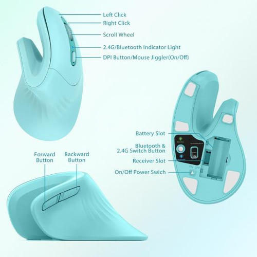 Seenda Mouse Ergonómico Con Jiggler Mouse Vertical Con Doble