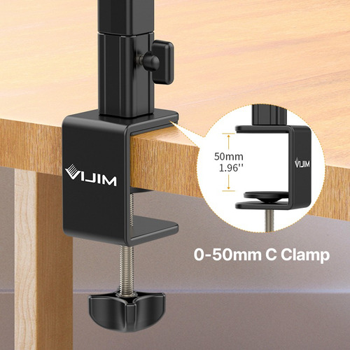 Braço Suporte Pedestal De Mesa Articulado Microfones Ls25 Cor Preto