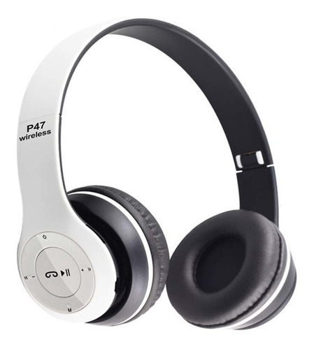 Auriculares Bluetooth Sd Fm Mp3 P47 blancos