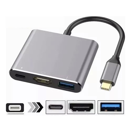 Adaptador Convertidor Usb 3.0 Tipo C A Hdmi 4k 3 En 1