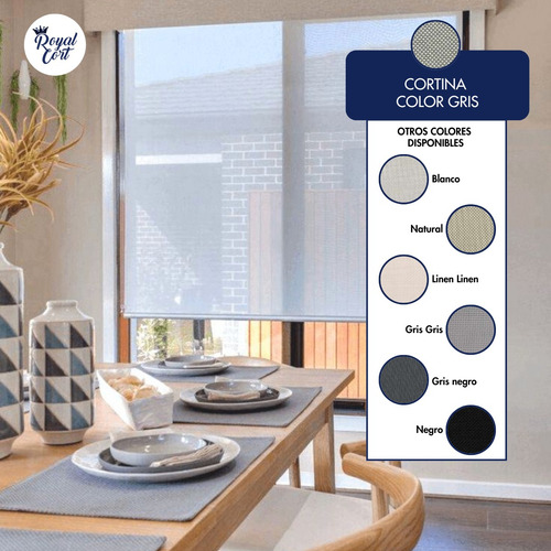 Cortina Roller Sun Screen 5% Standard 190x170 Cm Translucida Gris