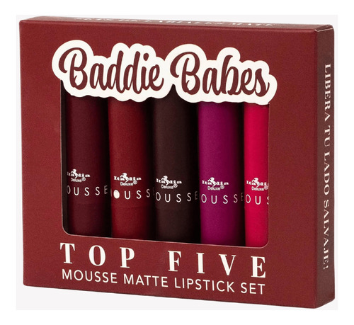 Italia Deluxe Lipstick Mousse Matte Baddie Babes Set De 5