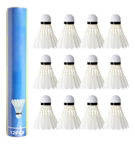 Volantes Feather Para Bádminton, 12 Unidades, Plumas De Espu