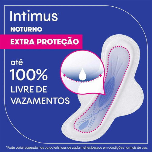 Intimus Absorvente Noturno Seca Com Abas De 8 Unidades