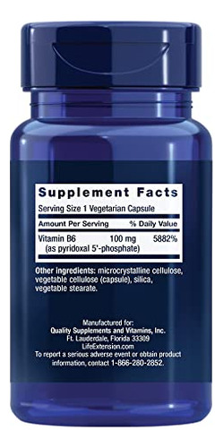 Vitamina B6 Piridoxal 5'-fosfato 100mg P5p Le