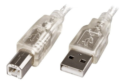 Cable Usb Para Impresora A/b Noga Color Transparente 2 Mts