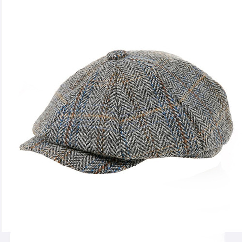 Newsboy Sombrero 60% Lana Hombre Boinas Gris Espiga Gorr [u]