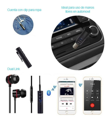 Imagen 7 de 10 de Receptor Bluetooth Usb Auto Microfono Manos Libres Estereo