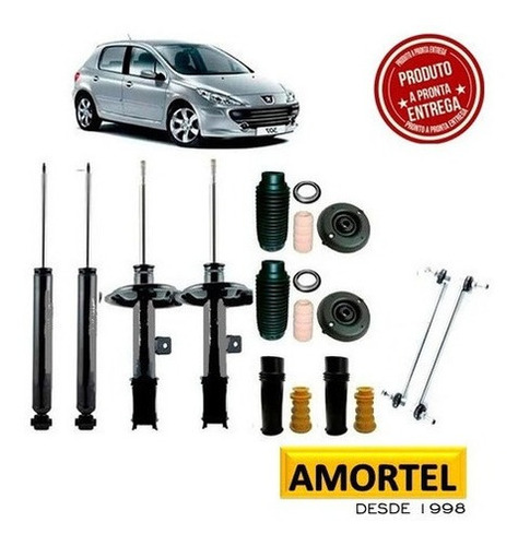 Imagem 1 de 1 de Amortecedores+kit Suspensão+bieleta Peugeot 307 - 02 At 011