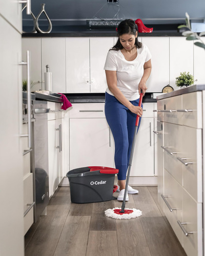 Microfibra Spin Mop O-cedar Easywring Com Balde Vermelho Cin
