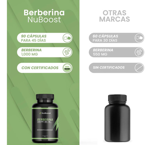 Suplemento En Cápsula Nuboost Suplemento Berberina X 90g