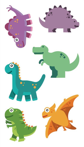 Imagen 1 de 10 de Tatuajes Temporales Tattoo Dinosaurio Pack X10 Souvenir