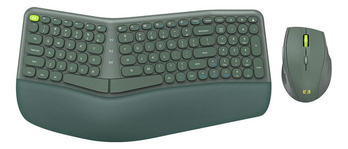 Teclado Y Mouse Inalámbricos Ergonómicos, Receptor Usb 2,4 Y