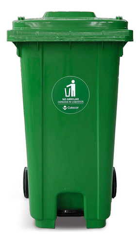 Tacho Cesto Recipiente De Residuos Con Ruedas Y Pedal 240l Verde Oscuro