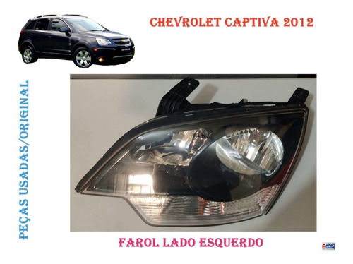 Farol Chevrolet Captiva Esquerdo Fume 2015 Original/usado