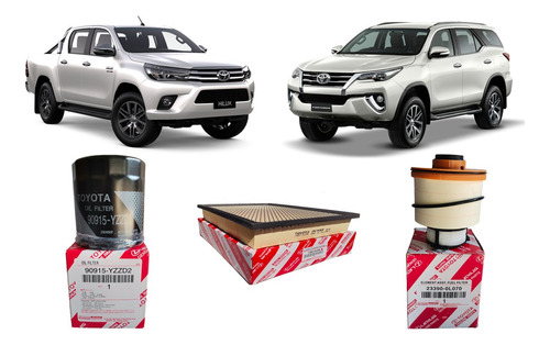 Kit Filtros Toyota Hilux 2.4 2.8 Del 2016-2021 Originales