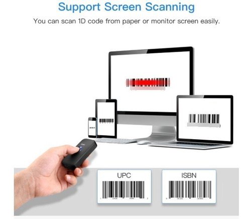 Scanner 1d Leitor Código Barras Wireless Bluetooth Usb Ey009 Cor Laser 12V