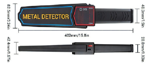 Detector De Metais Alta Sensibilidade Portátil Scanner Cor Preto