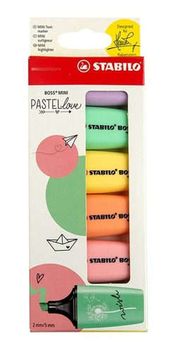 Set De 6 Destacadores Stabilo Boss Mini Pastel Love