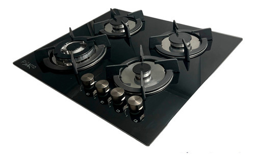 Parrilla A Gas Vidrio Templado 4 Quemadores Pr-4q-gl Genova Color Negro