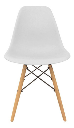 Silla de comedor DeSillas Eames, estructura color blanco, 1 unidad