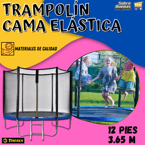 Cama Elastica / Trampolin 12 Pies 3.6576 Con Malla / Red