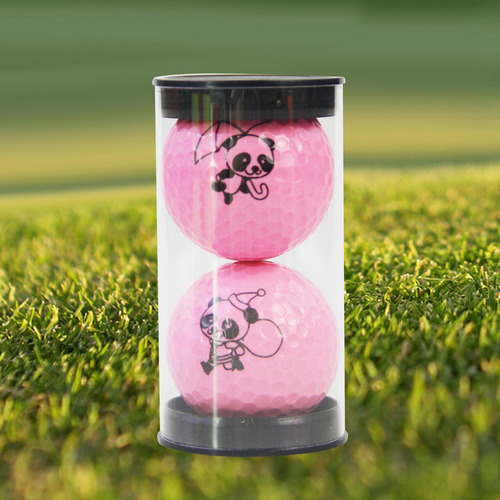 2x Bola De Panda Dos Desenhos Animados Bolas De Golfe Rosa