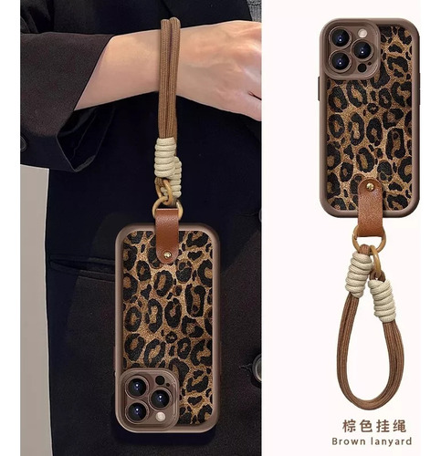 Ye Capa Cordão Com Estampa Leopardo Para iPhone 16
