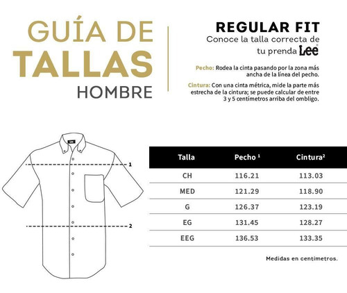 Camisa Casual Lee Hombre Manga Corta H33