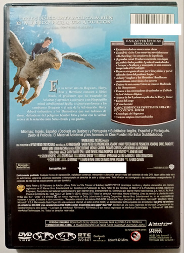 Harry Potter Y El Prisionero De Azkaban Año 3 Dvd Original (Usado)
