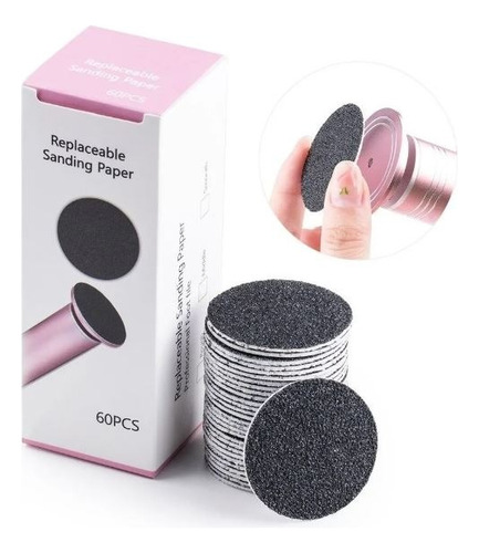 Lima Plana Circular Podidisco 80/180 Para Uñas Genérica Negro Pododisco