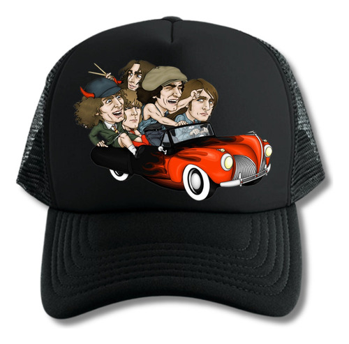 Gorra Trucker Ac Dc Art Serie Music Band Black