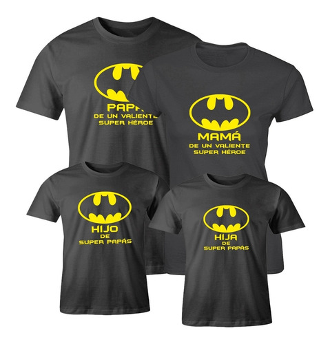 Combo Playera Familiar 7pz Personalizada Vinil Batman