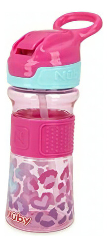 Nuby Thirsty Kids No Spill Flip-it Reflex Taza De Viaje Con Color Pink Leopard