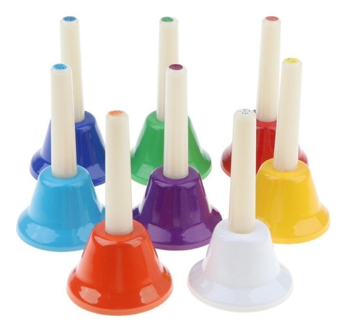 Kit De 8pcs Campanas De Percusión De Mano Orff Instrumentos