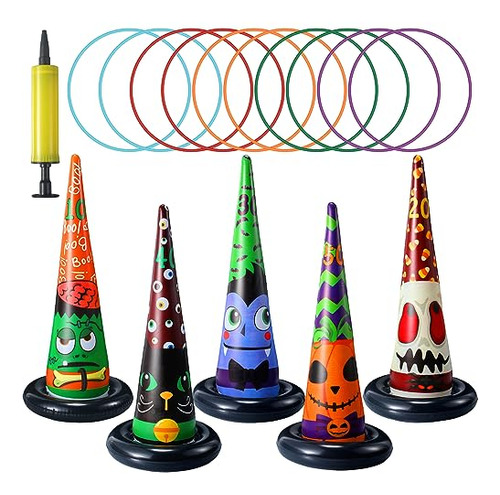 16 Pcs Halloween Ring Toss Game Halloween Party Game Wi...