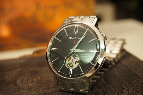 Relógio Bulova Masculino Automático 96a199 Esqueleto Aço